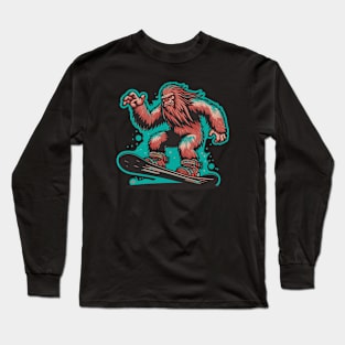 Snowboarding Sasquatch Long Sleeve T-Shirt